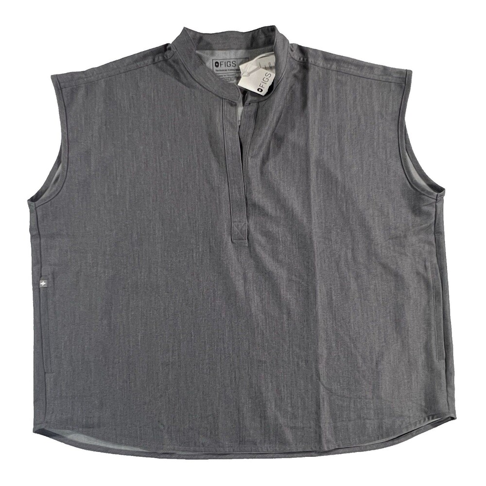 FIGS Technical Collection Gray Sleeveless Scrub Top XXL NWT